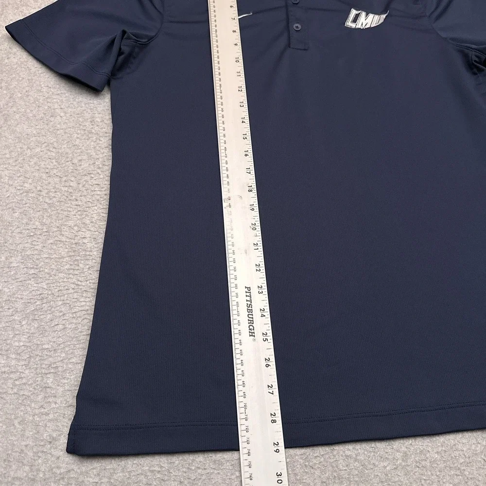 Nike Dri-Fit Polo Shirt Men's Medium Navy Blue Performance‎ Stretch Golf CMU